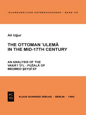 cover image of The Ottoman 'ulema in the Mid-17th Century